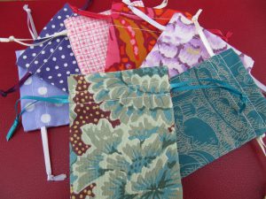 Little cotton storage/gift bags, made from quilting fabric