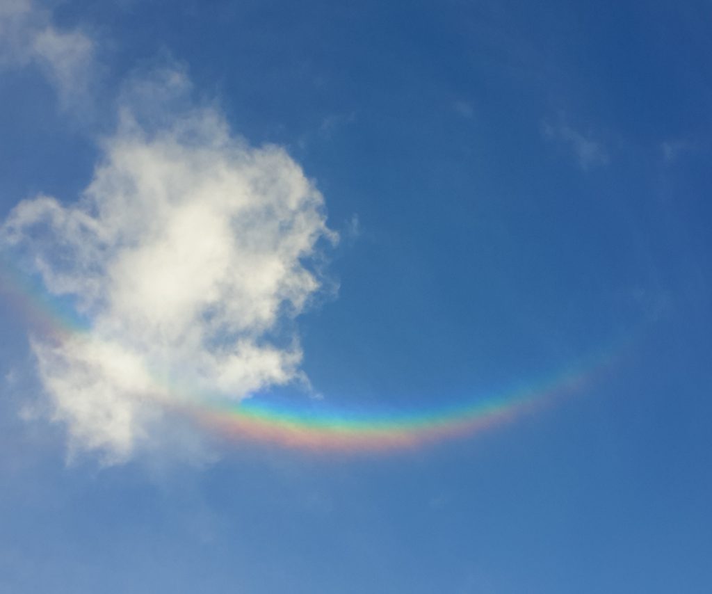 A sundog masquerading as an upside down rainbow