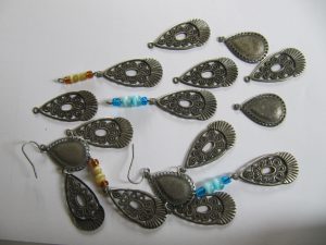Old cheap earrings dismantled and about to be turned into stitch markers